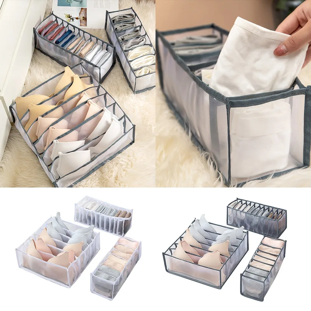 

1/3pcs New Underwear Bra Organizer Storage Box 2 Colors Drawer Closet Organizers Boxes For Underwear Scarfs Socks Bra Hot Sale