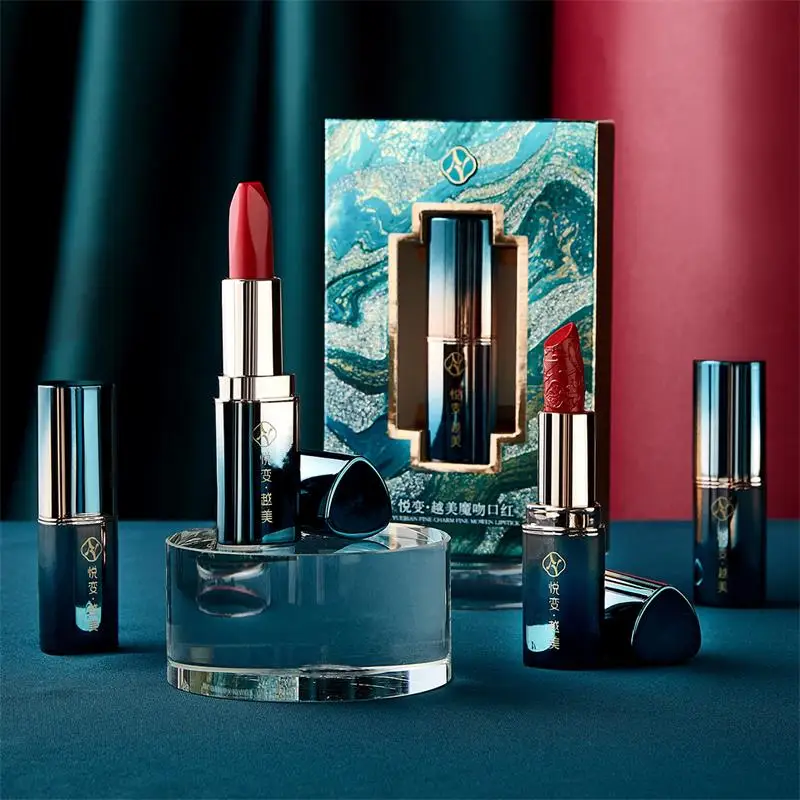 

Lipstick 3D Stereo Make Up Carved Lipstick Matte Velvet Not Easy To Fade Long Lasting Waterproof Nutritious Moisture Velvet Lip