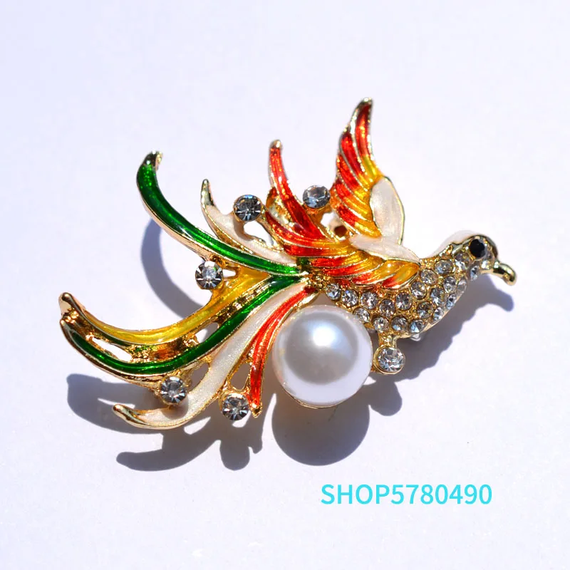 Элегантные эмалированные броши в виде птиц для женщин разноцветные Украшения