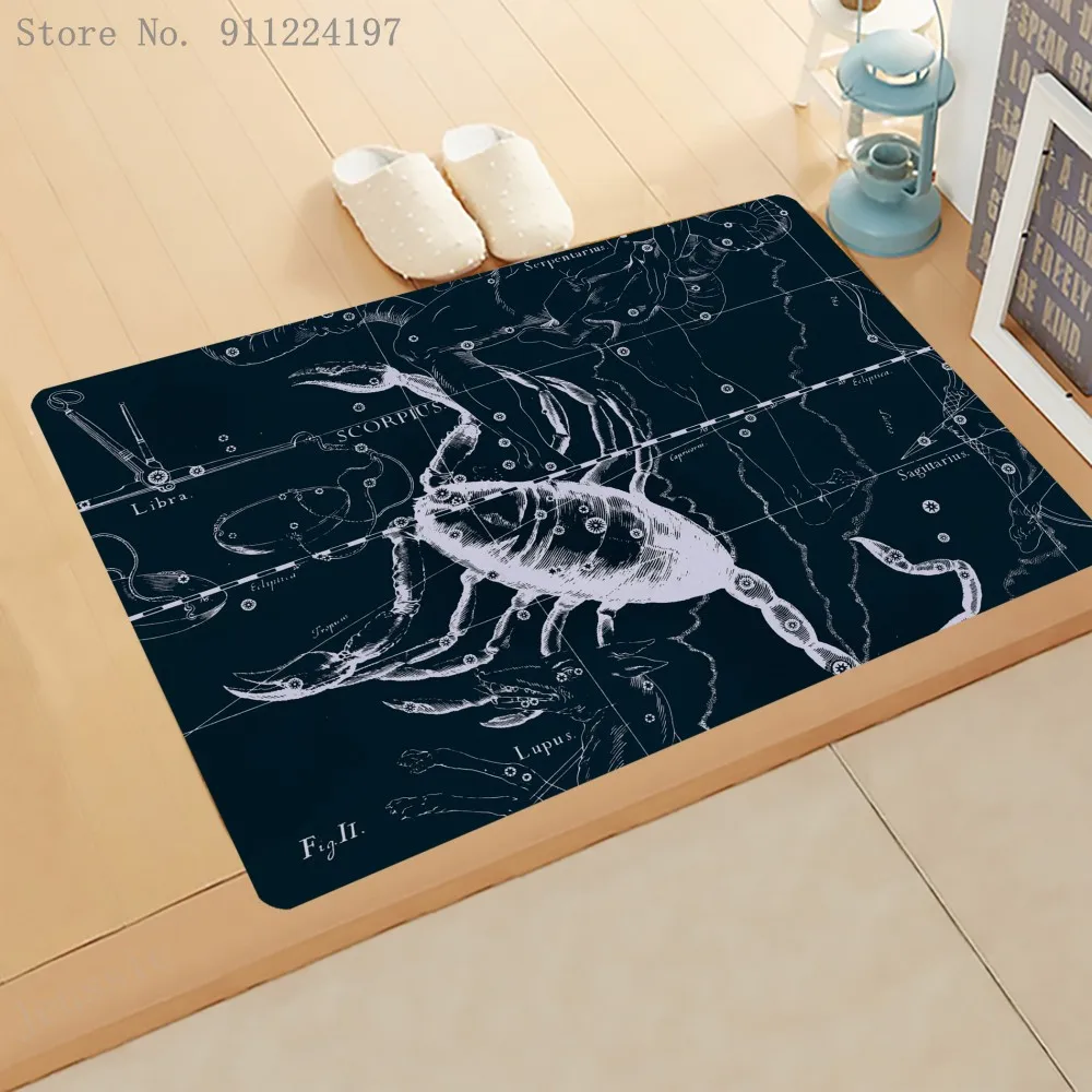 

Animal Rugs Anti-Skid Scorpion Area Rug Dining Room Carpet Floor Mat Home Bedroom Carpet Doormat Black Mat Home Decors Rugs