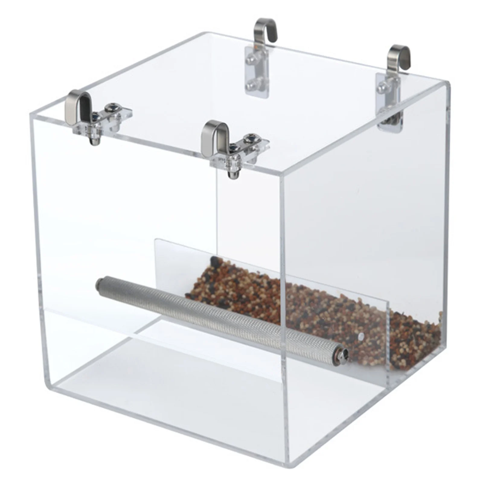 

Automatic Clear Bird Feeder Outside Hanging Birdhouse Acrylic with Tray Outdoor Bird Feeders Easy to Clean