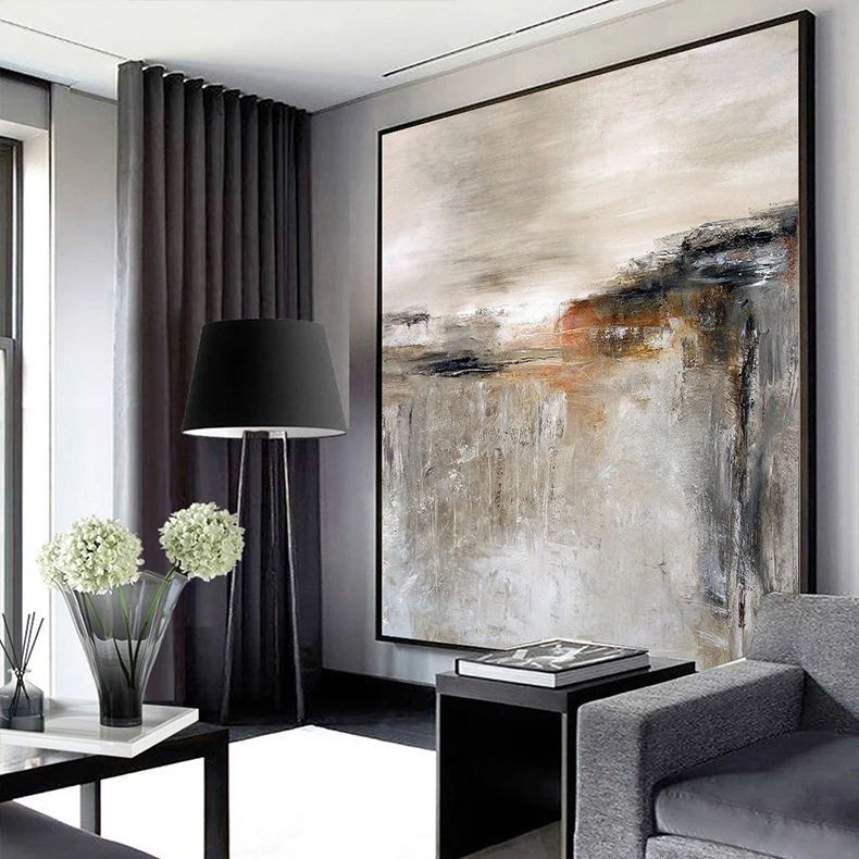 

2022 new art Handmade Painting Modern Hotel Decorative Painting Living Room Abstract Mural Entrance American Style oil Painting