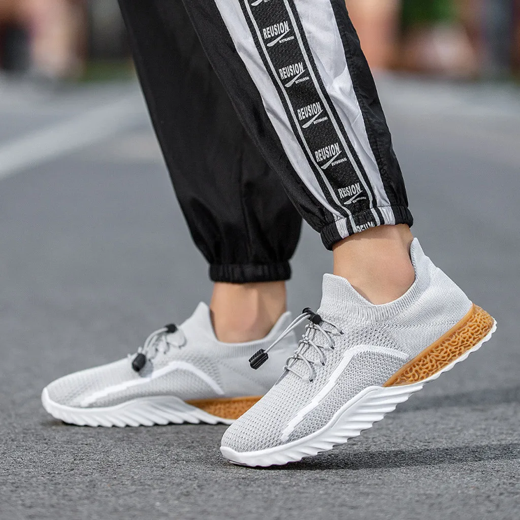 Мужские легкие кроссовки YOUYEDIAN серые с дышащей сеткой брендовая повседневная