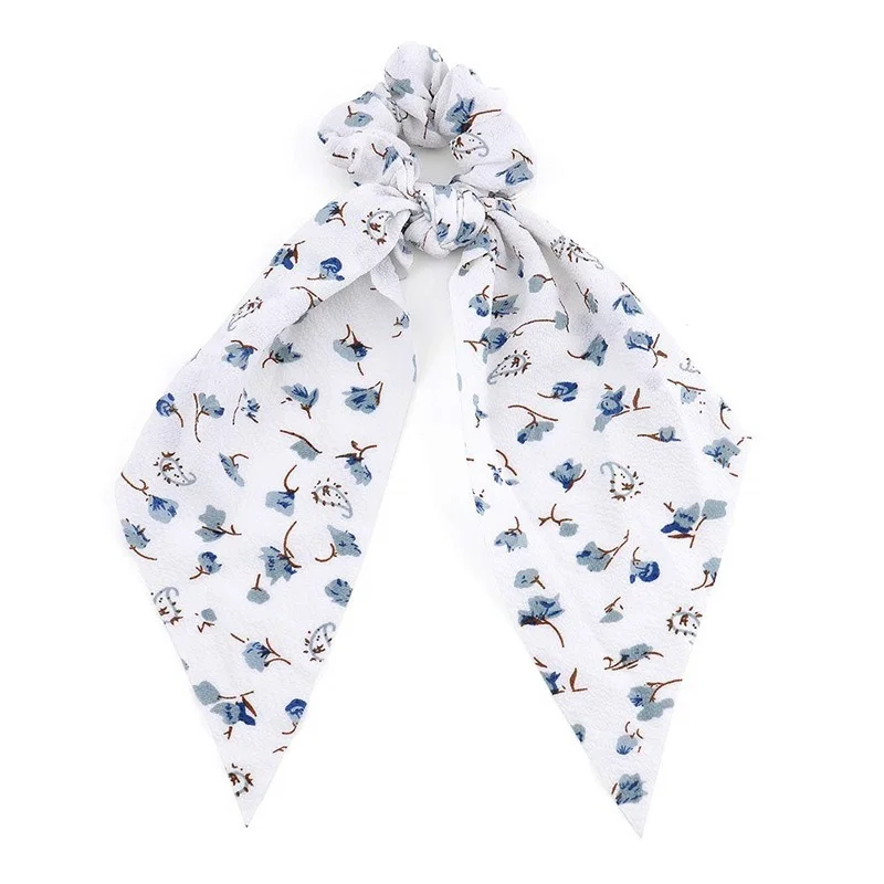 Coletero con lazo para mujer, gomas el&aacute;sticas para atar el pelo, estampado de moda-4