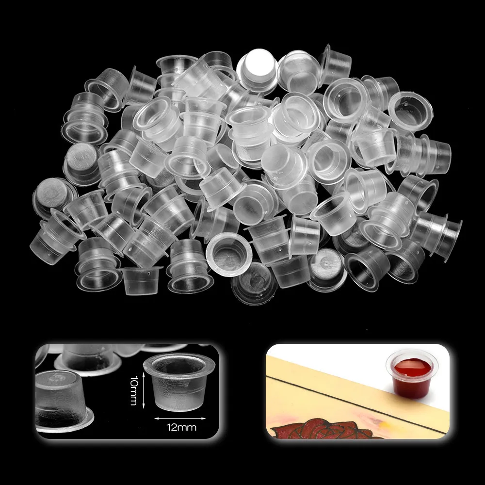 

100pcs Disposable Medium Tattoo Ink Cup 50pcs Transfer Paper Mix Utilities Tattoo Needles Tattoo Set Permanent Makeup Tools