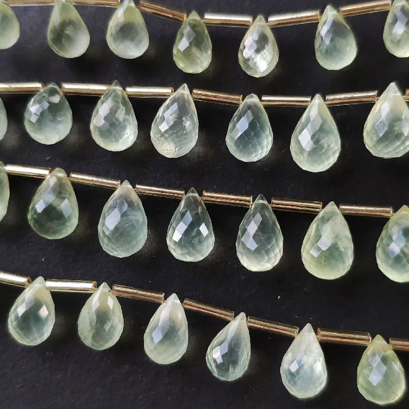 Бусины россыпью 15 шт. зеленые граненые бусины Пренит 10-12 мм оптовая продажа для