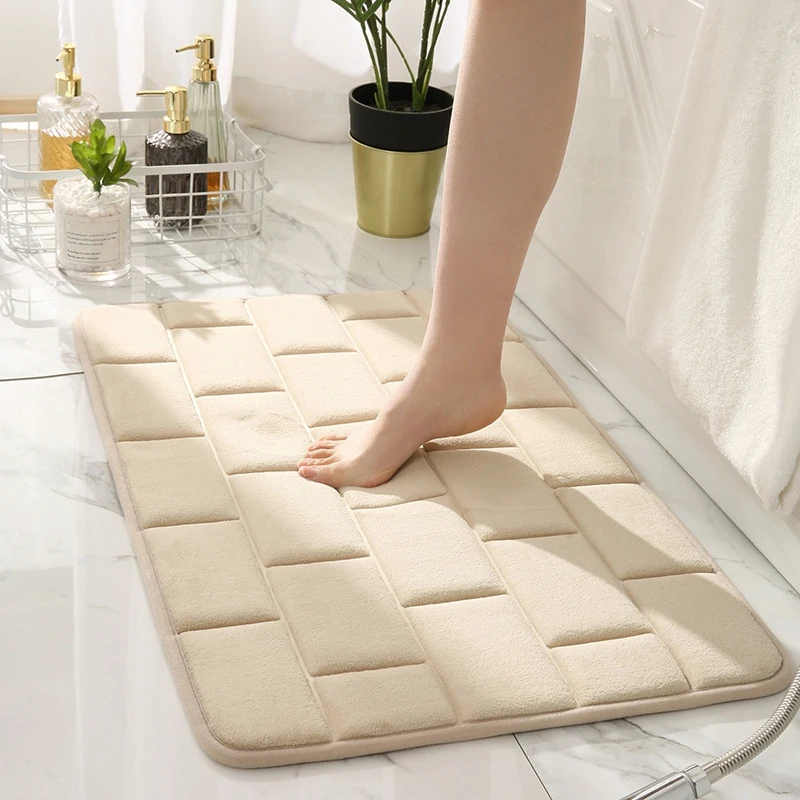 

1PCS Memory Foam Bath Mat Non-Slip, Absorbent Bath Rugs Washable Bathroom Carpet Bathroom Bath Carpet