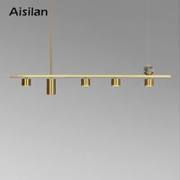 aisilan led chandelier modern all copper dining room light luxury bar nordic home creative spot pendant lamp