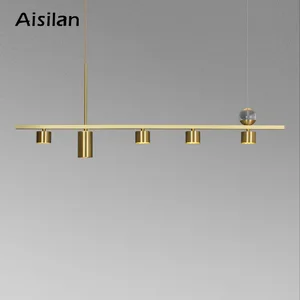 Светодиодная люстра Aisilan, Современная медная лампа для столовой, роскошный светильник в скандинавском стиле для дома, креативный точечный подвесной светильник люстра потолочная люстра на кухню люстры для гостинной