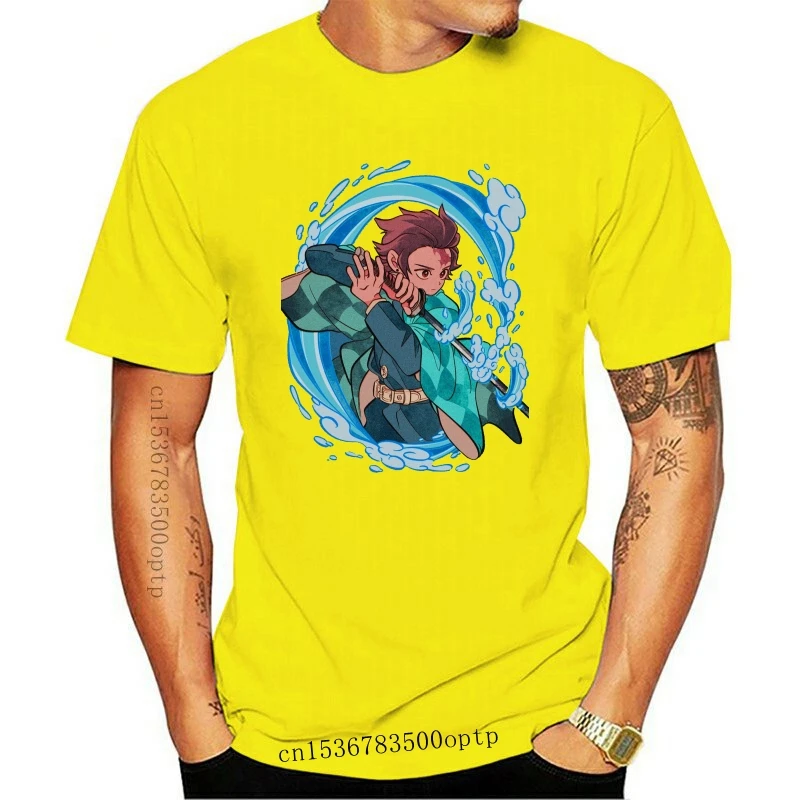 Новинка: черная футболка с изображением рассекающего демонов кимета No Yaiba Tanjiro