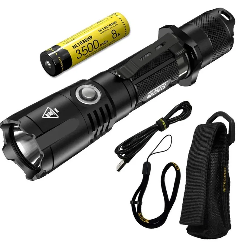 NITECORE MH25GTS 1800LM Тактический CREE XHP35 HD светодиодный водонепроницаемый высокоэффективный тактический фонарь для улицы+ аккумулятор 18650