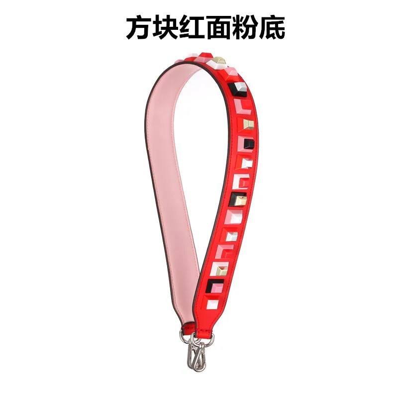 

Flowers Strap You Real Leather Colorful Rivets Strap for Women bag Famous Brand Designer Genuine Belt Width High Quality