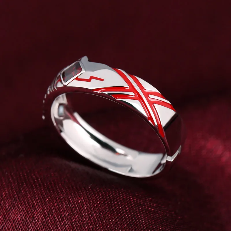 Anime Darling in the franxx ZERO TWO 02 925 Sterling Silver Ring Jewelry Adjustable Unisex Cosplay Xmas Gift |