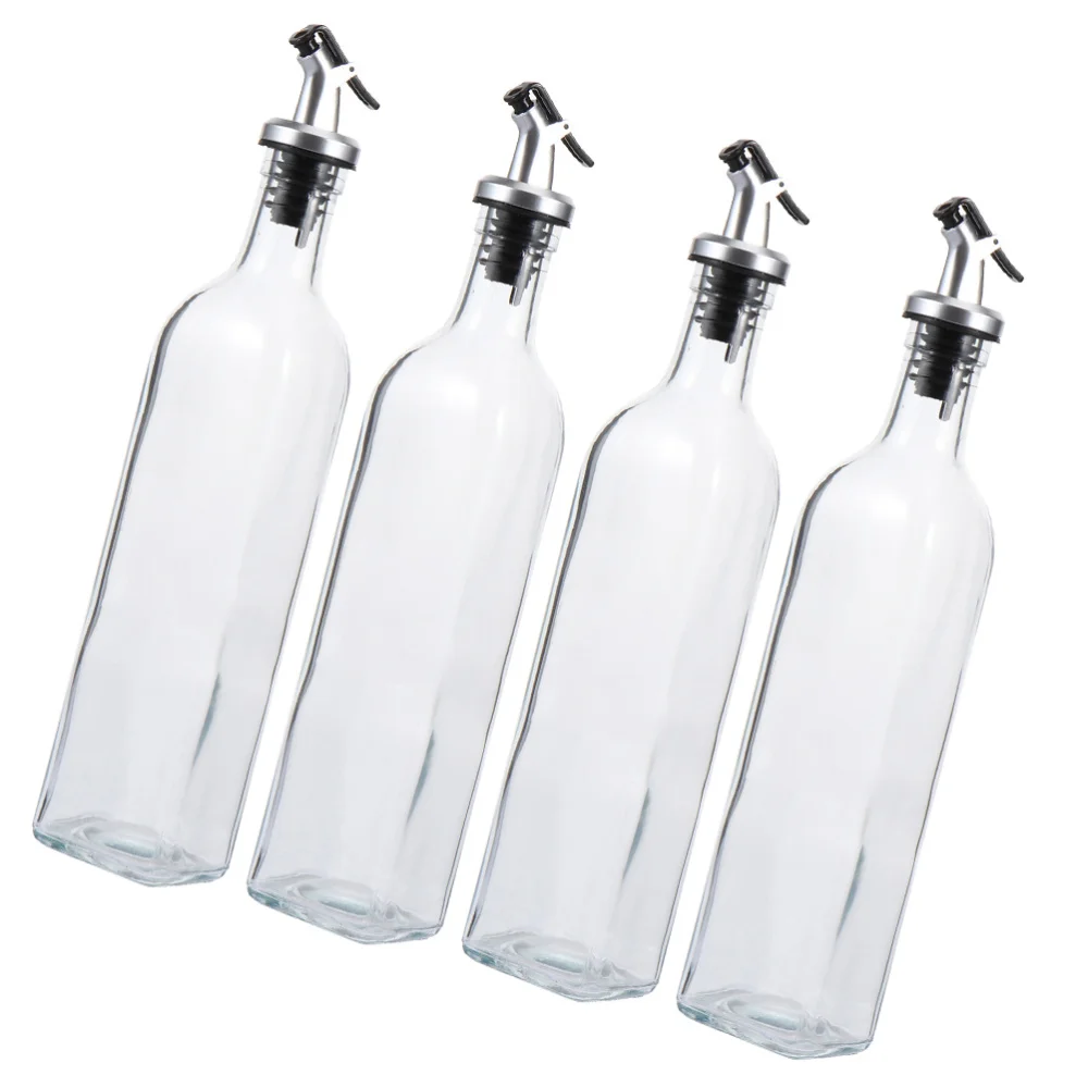 

4 Pcs Olive Oil Storage Bottle Glass Vinegar Bottle Practical Seasoning Bottle