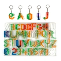 26 english alphabet silicone mold diy numeric letter keychain pendant wall hanging decoration crystal epoxy resin mold