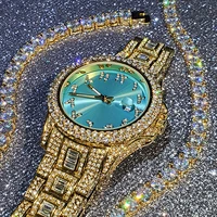 hip hop missfox iced out arabic watch men fashion luxury watch diamond brand automatic date business male quartz wristwatches