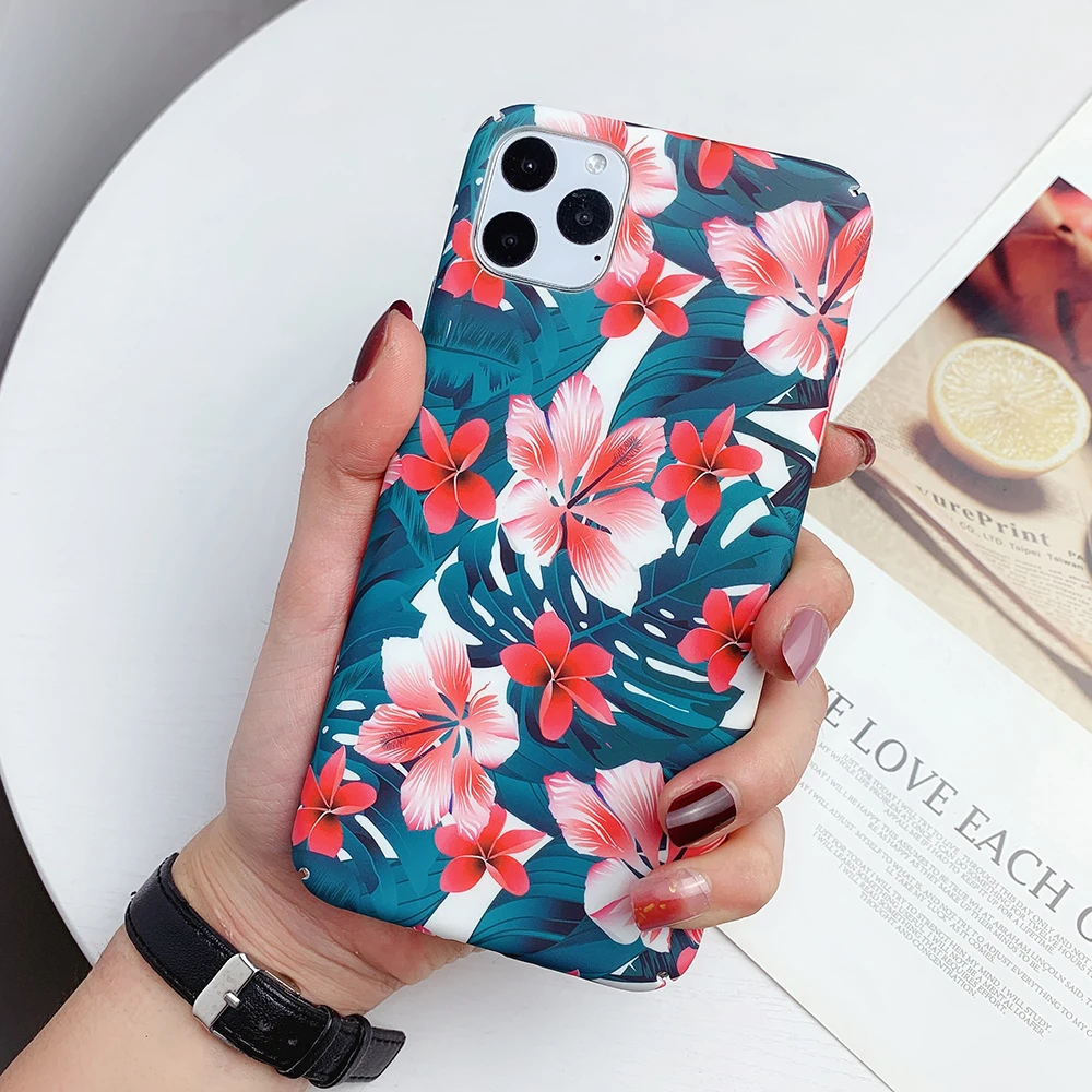 LOVECOM Ретро вишневые чехлы для телефонов с изображением цветов для iPhone 11 Pro Max XS Max XR XS X 6 6S 7 8 Plus матовая жесткая PC задняя крышка чехлы Подарки - Цвет: e