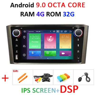DSP ips Android 9,0 64G мультимедийное радио для Toyota Avensis T25 2002-2008 gps Навигация стерео аудио 4G 32G 8CORE без DVD плеера - Цвет: 9.0 4G 32G IPS DSP