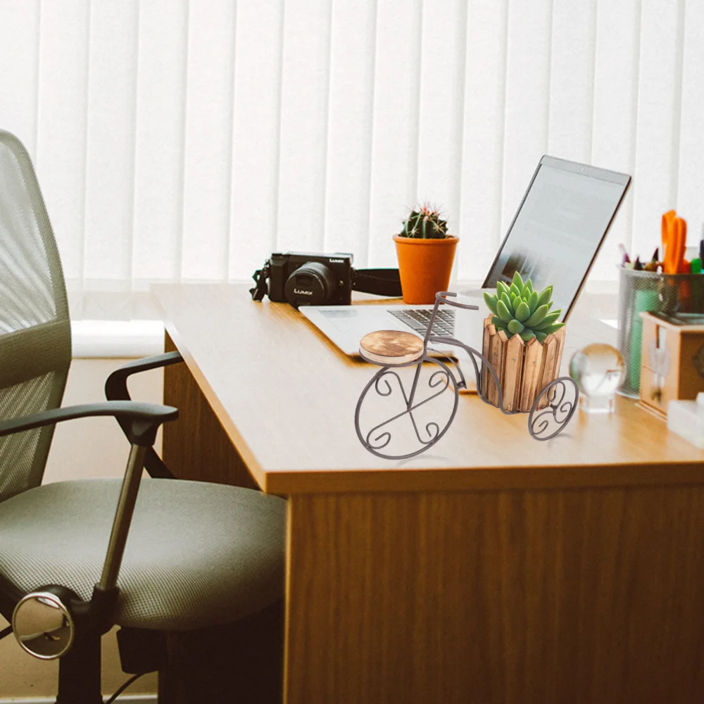 

Vintage Iron Bike Planter Stand Metal Flower Holder Home Desktop Decor