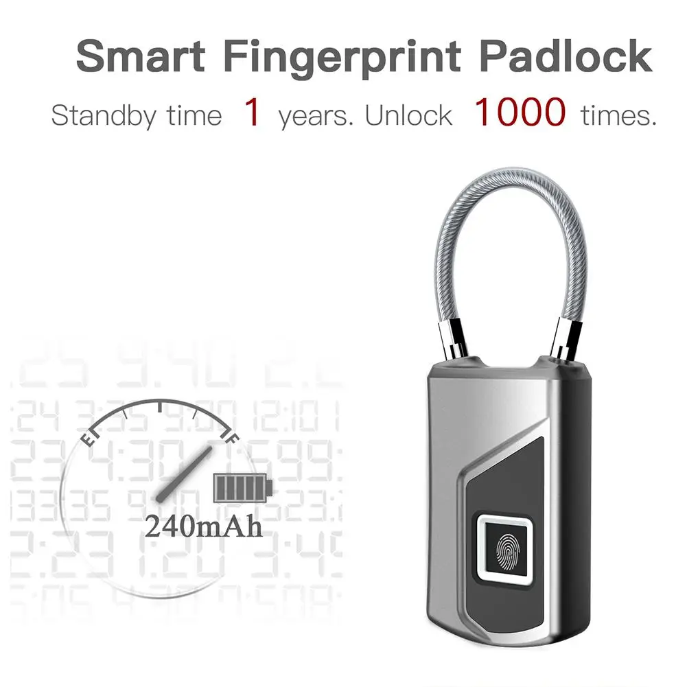 Candado con huella цифровой с USB Перезаряжаемый дверной замок Портативный Умный Замок с отпечатком пальца для клубного багажа навесной замок для чемодана
