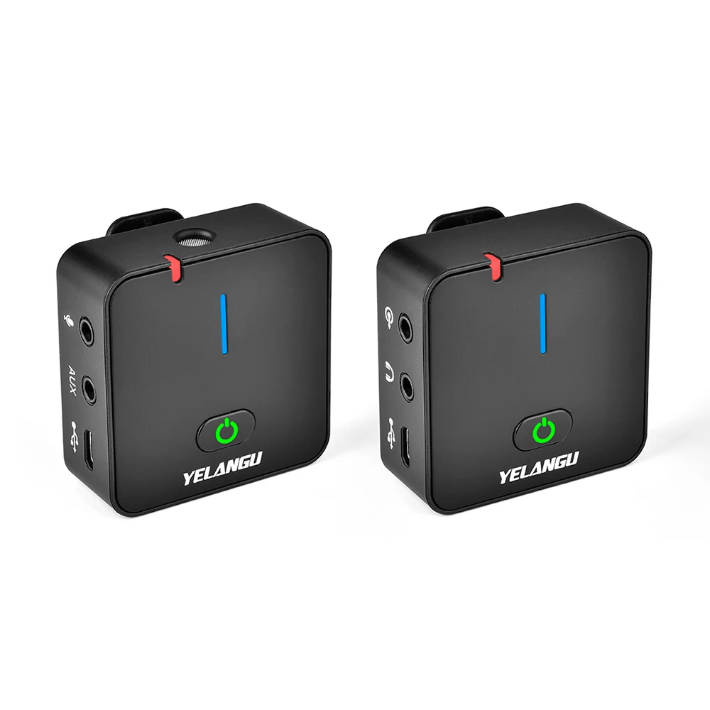 

YELANGU Portable Wireless Microphone Set 2.4G Vlog Video Recording Mic for Mobile Phone PC