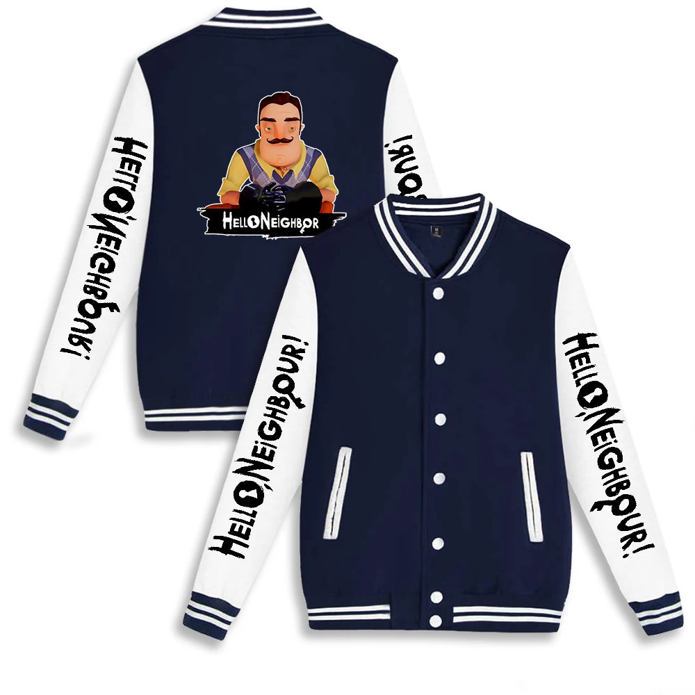 

2021 Hello Neighbor Tracksuit Baseball Jacket Unisex Sweatshirt Jacket Harajuku Streetwear Fashion Clothes