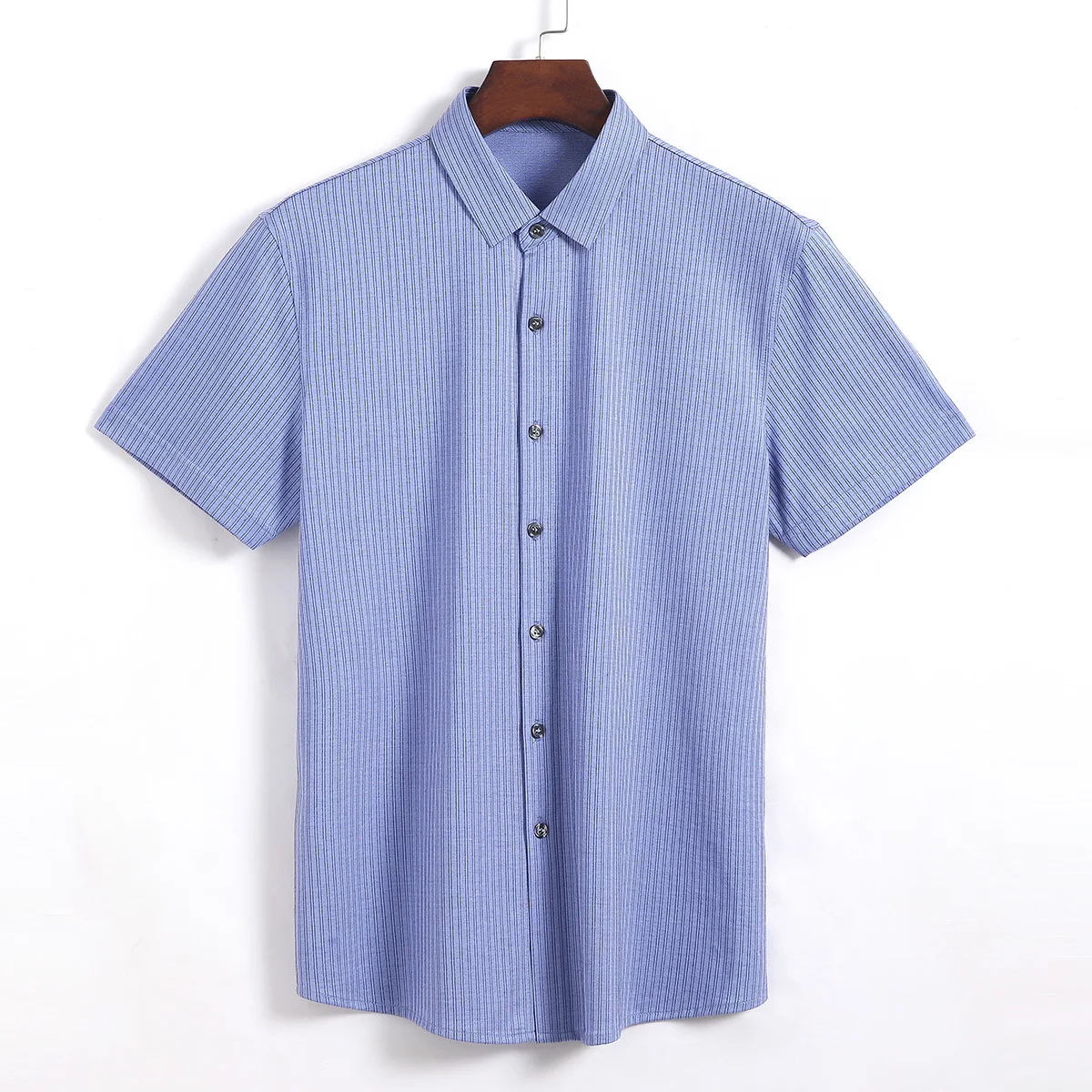 

Mulberry silk short sleeve shirt men's summer new stripe business casual top young and middle-aged father's shirt coat