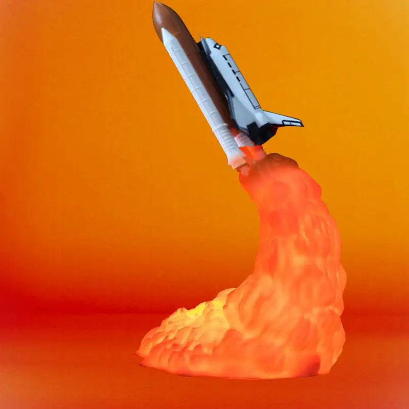New Dropshipping Space Shuttle USB Touch Lamp and Moon lamps In Night Light By 3D Print for Space Lovers Rocket Lamps