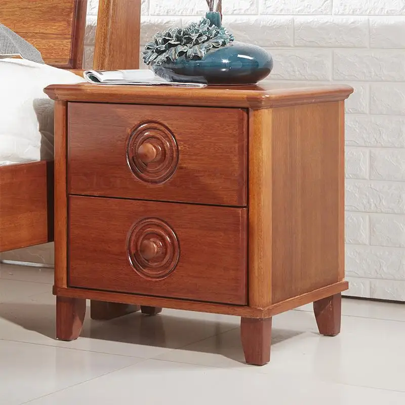 NEW Pure Solid Wood / All Walnut Bedside Table Two Drawers Small Side Storage Cabinet New Chinese Style Ca |