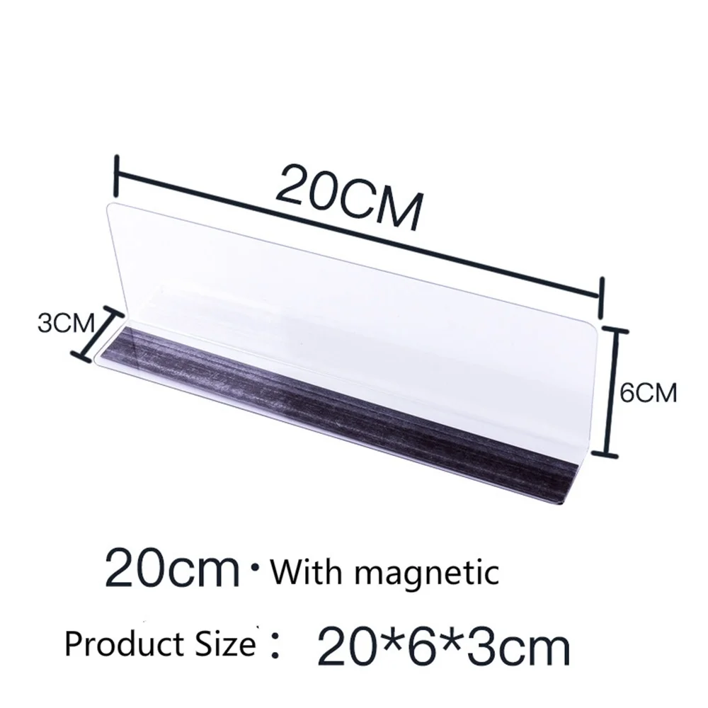 

Clear Plastic L Shape Commodities Divider Fixture Shelf Merchandise Guard Strip Accessories Supermarket Display Rack