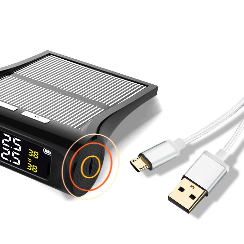 Умная Солнечная TPMS автомобильная система контроля давления в шинах 4 колеса