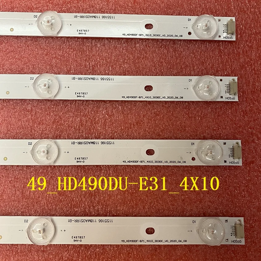 

4pcs/set LED Backlight For HISENSE H49MEC3050 49K300U H49M3000 LED49K300U LED49EC520UA LED49EC620UA Hisense_49_HD490DU-E31_4X10