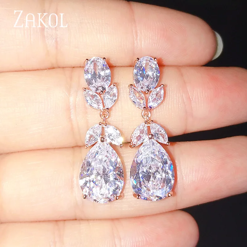 Женские серьги подвески с фианитом в виде листьев|Серьги-подвески| |