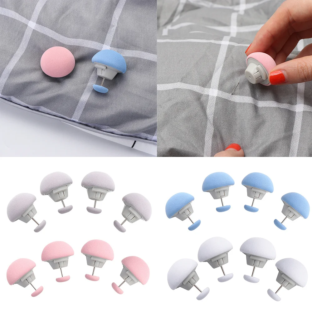 

8pcs Mushroom Quilt Holder Macaron Non-slip Quilt Blanket Clip One Key to Unlock Blankets Cover Fastener Clip Holder Bed Sheet
