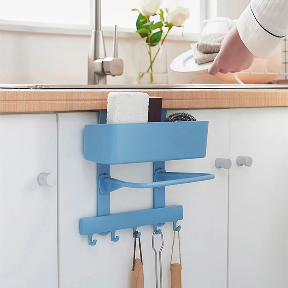 Настенный Многофункциональный кухонный держатель для хранения полка крючки