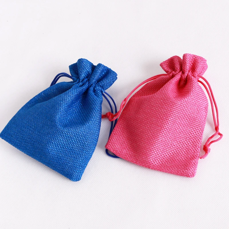

10pcs Red Jute Bags Packaging Jewelry Earring Holder Pouches 13x18cm Packing Bags for Gifts Order Product Storage Fabric Sachets