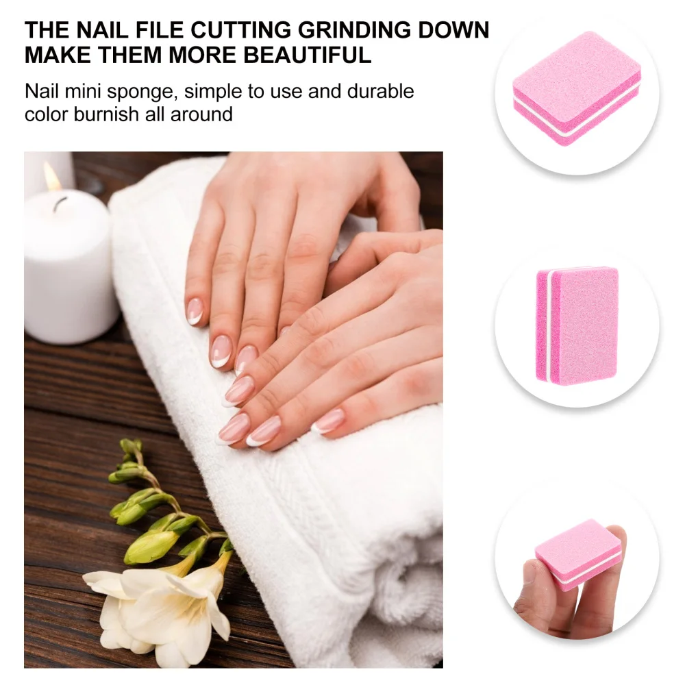 

50pcs Professional Nail Files Mini Nail Buffer Polishing Strips Block Nail Files