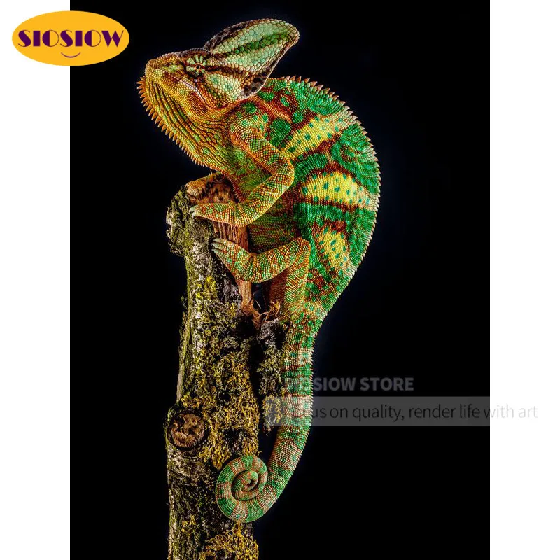 SIOSIOW Алмазная вышивка животные 5d алмазная живопись картина-хамелеон полный