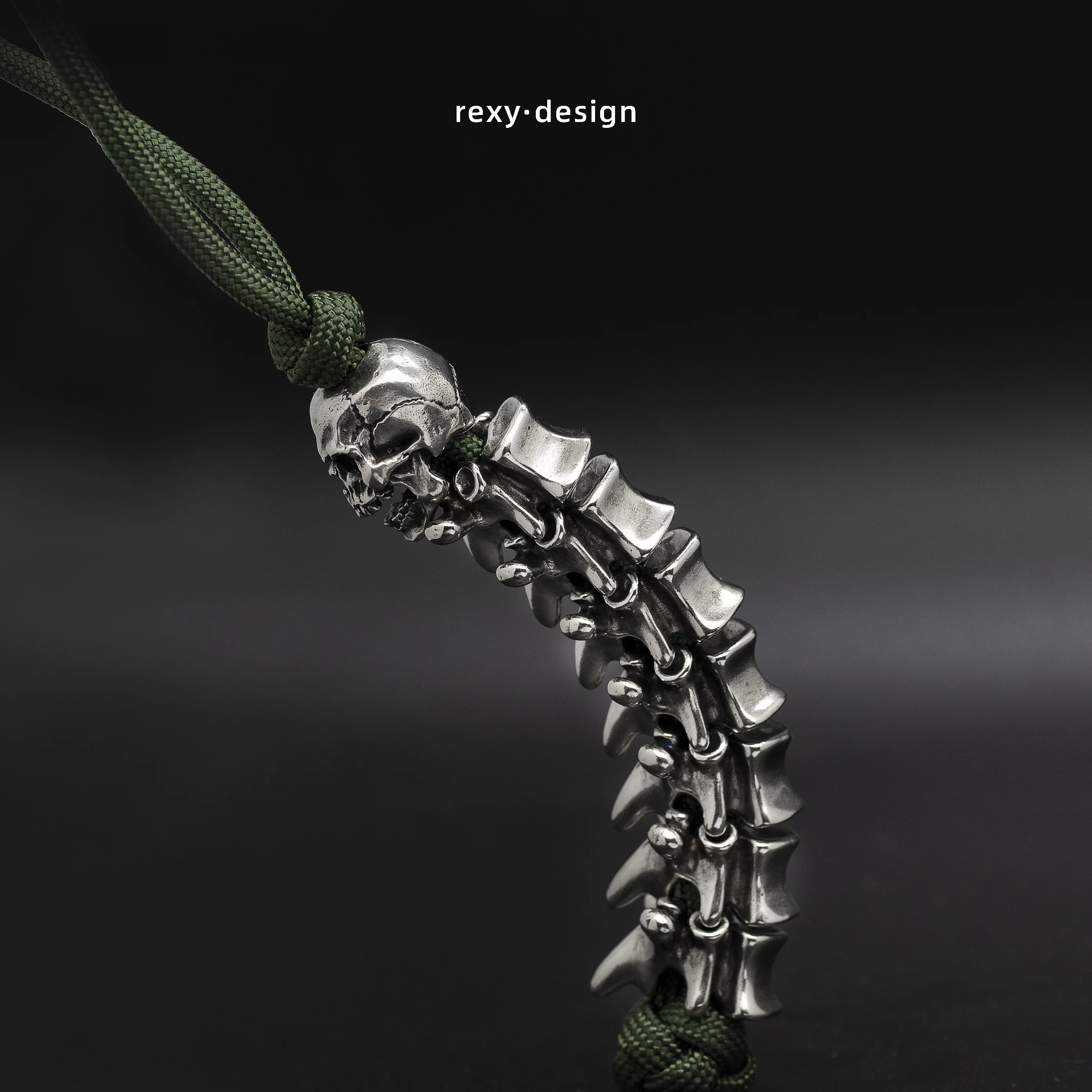 

Тканый вручную Зонт REXY для позвоночника, веревка, Череп, нож, подвеска для повседневного использования, брелок, сумка, уличные аксессуары