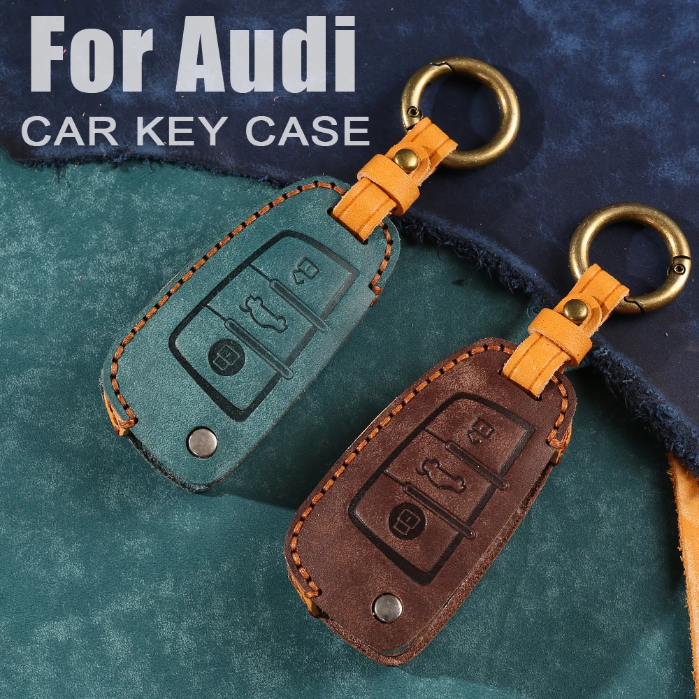 

Car Key Covers Leather Case Fob Shell For AUDI A1 A4 A3 A6 TT Q3 Q7 S3 Anti-Drop Protection Holder Car-Styling Car Accessories