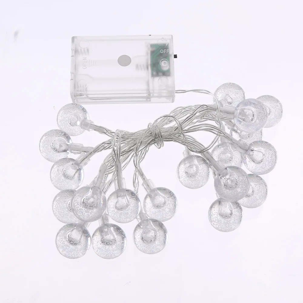 20 головок светодиодный шар в форме пузыря батарейный отсек освещение теплая