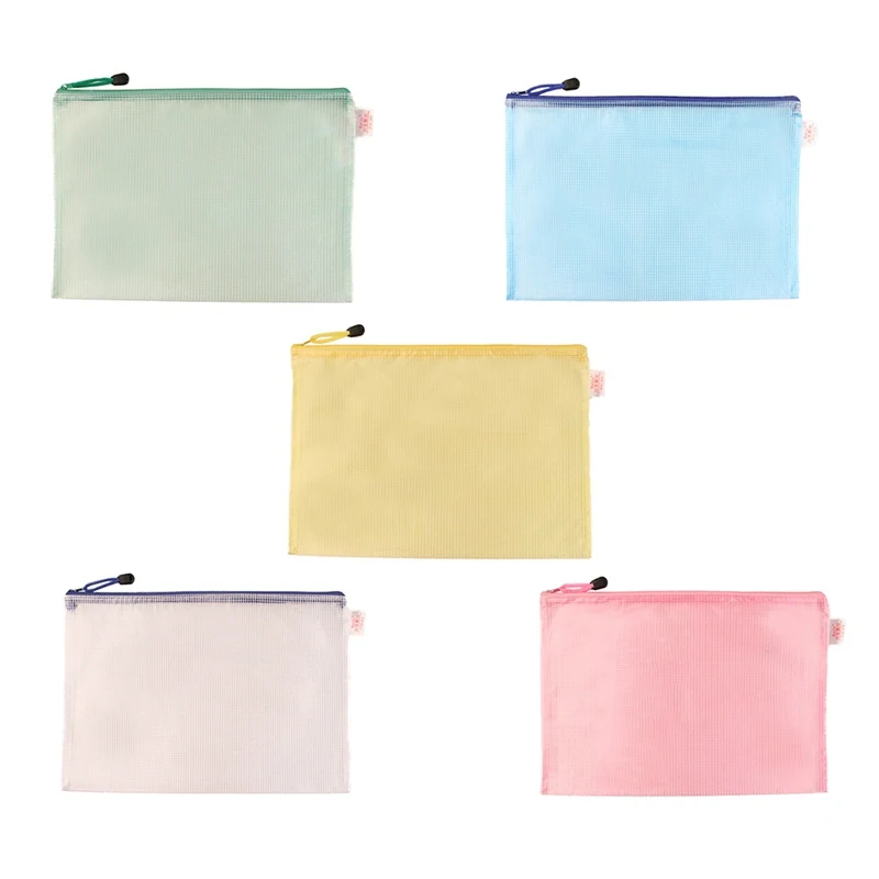 

1 Pcs Waterproof Plastic Zipper Paper File Folder Book Pencil Pen Case Bag File Document Bag For Office Student Supplies