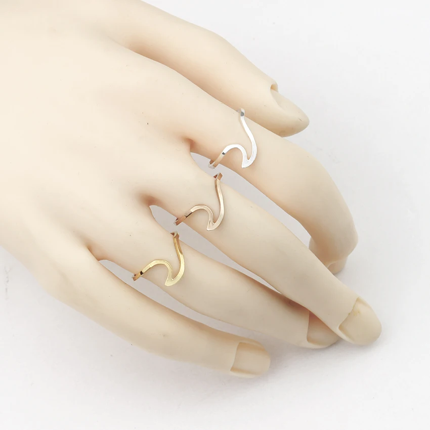 Bague Femme кольца из нержавеющей стали с океанской волной для женщин пляжные