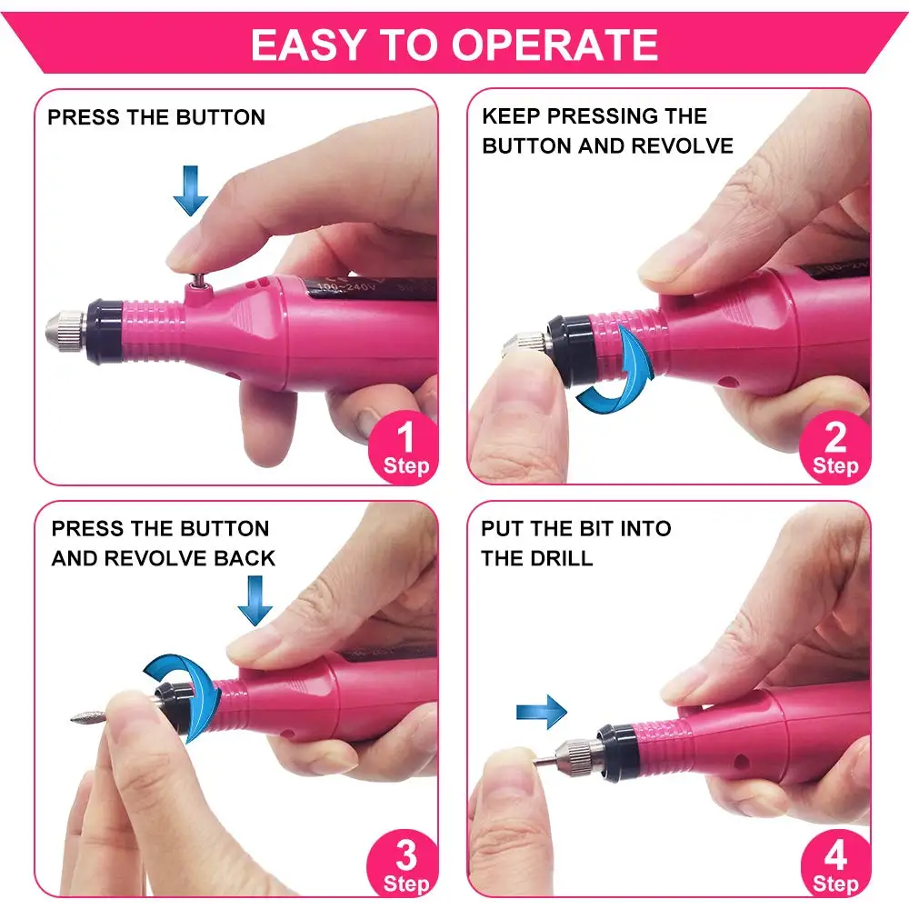 Электрическая дрель для ногтей акриловые инструменты электрический набор ухода