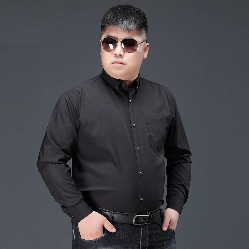 Высококачественные мужские рубашки с длинным рукавом больших размеров оверсайз