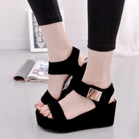 summer womens sandals 2022 new womens wedge platform sandals fashion fish mouth roman sandals black and white womens shoes