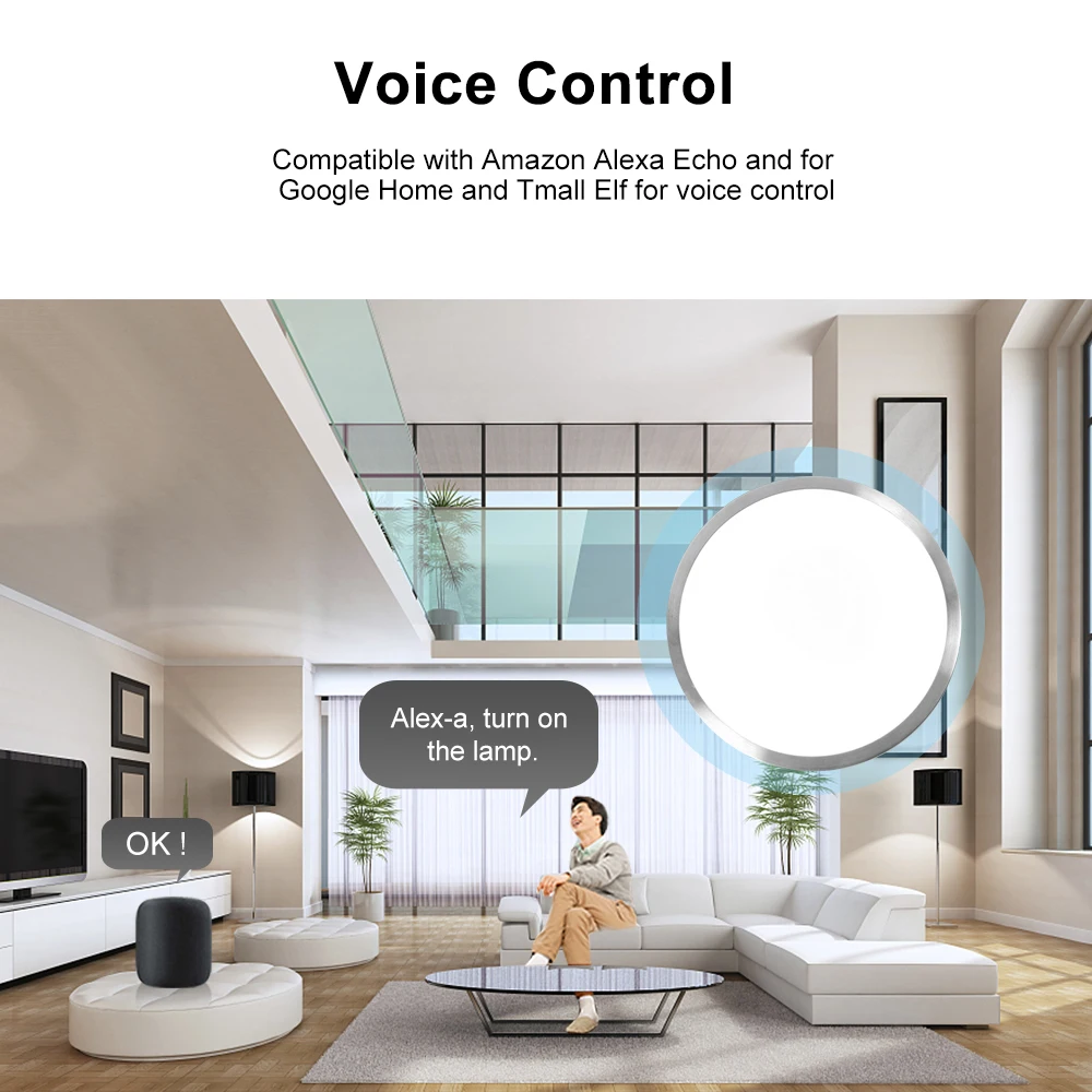 Умный Wi Fi потолочный светильник 48 Вт с регулируемой яркостью светодиоды