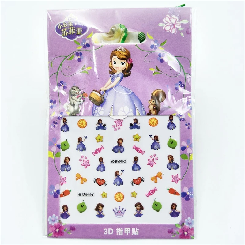 6pc Nail Stiker Одноразовые тарелки принцессы Софии для детей 6 лет, праздничные принадлежности для дня рождения, праздничные украшения, вечерние украшения, подарки для девочек - Цвет: 6pc Nail Stiker