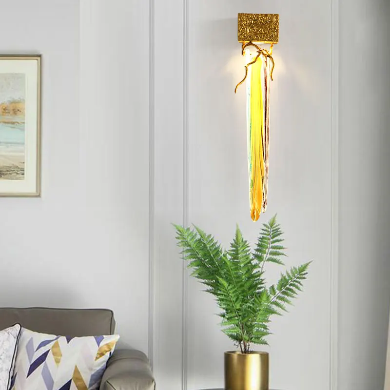 Постмодерн креативная прикроватная лампа лестница ветви дерева гостиная