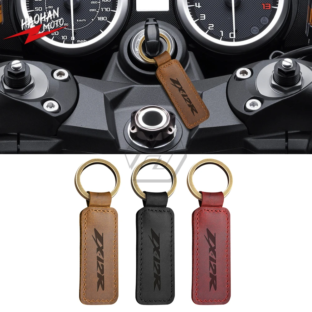 

Для Kawasaki ZX12R ZX-12R цепочка для ключей в виде мотоцикла из воловьей кожи Crazy Horse кожа брелок для ключей